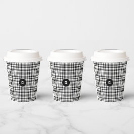 Classic Black en White Plays Paper Cup Papieren Bekers