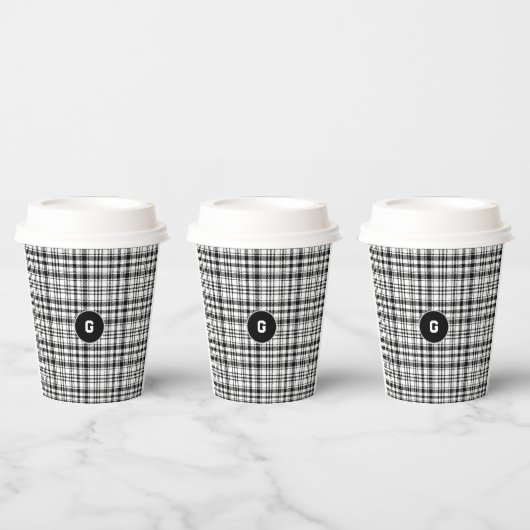 Classic Black en White Plays Paper Cup Papieren Bekers (Multi)