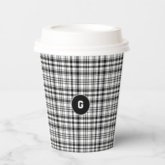 Classic Black en White Plays Paper Cup Papieren Bekers (Voorkant)