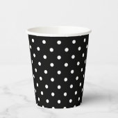Classic Black en White Polka Dot Paper Cups Papieren Bekers (Links)