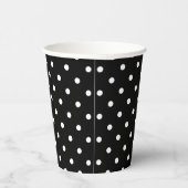 Classic Black en White Polka Dot Paper Cups Papieren Bekers (Rechts)