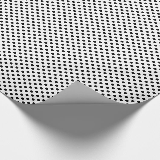 Classic Black en White Polka Dot Pattern Cadeaupapier (Hoek)