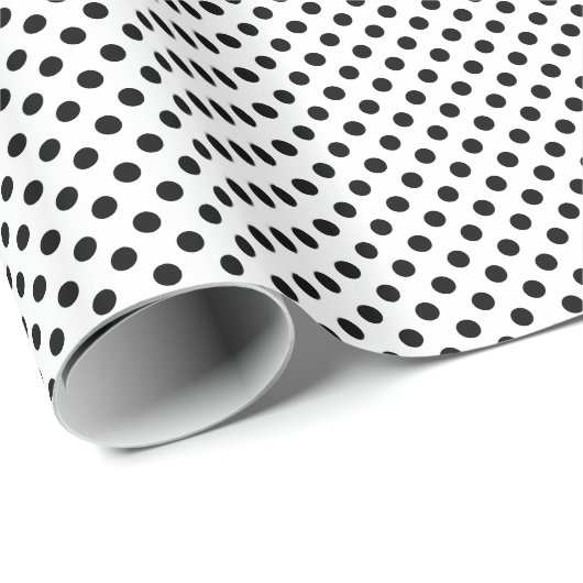 Classic Black en White Polka Dot Pattern Cadeaupapier (Rol Hoek)