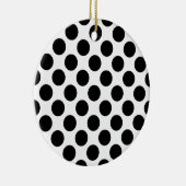 Classic Black en White Polka Dots Pattern Keramisch Ornament (Rechts)
