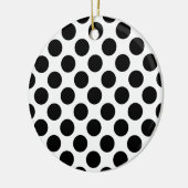 Classic Black en White Polka Dots Pattern Keramisch Ornament (Links)