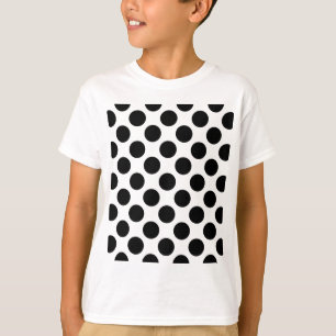 Classic Black en White Polka Dots Pattern T-shirt