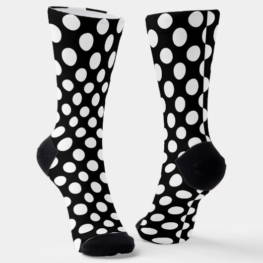 Classic Black en White Stippen Pattern Sokken (Gebogen)