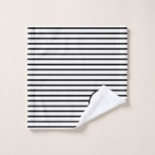 Classic Black en White Stripe Monogram Bad Handdoek (Wasdoekje)