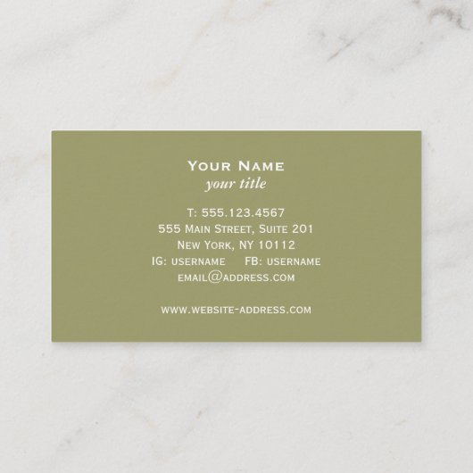 Classic Black en White Tree Logo Visitekaartje (Achterkant)