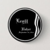 Classic Black en White Usher Button (Voorkant)