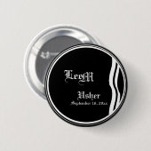 Classic Black en White Usher Button (Voorkant /achterkant)