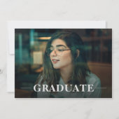 Classic Black Filmstrip Photo Collage Afstuderen Kaart (Achterkant)