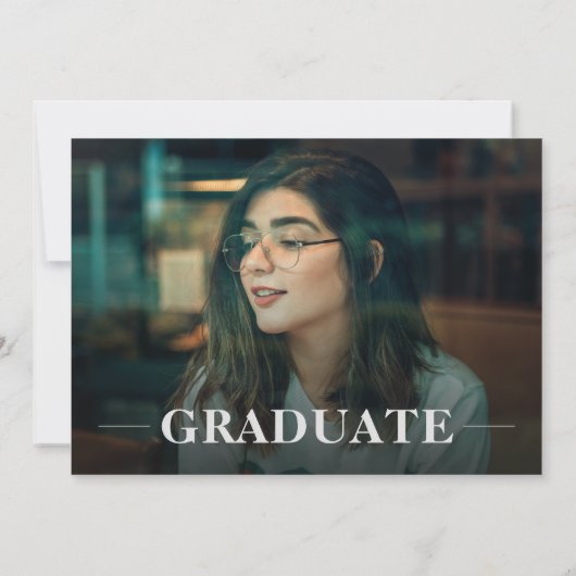 Classic Black Filmstrip Photo Collage Afstuderen Kaart (Achterkant)