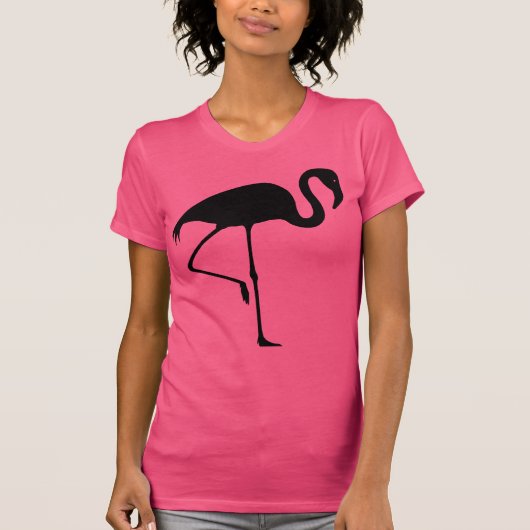 Classic Black Flamingo Silhouette T-shirt (Voorkant)