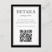 Classic Black Frame Wedding Details QR Code Informatiekaartje (Voorkant)