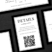 Classic Black Frame Wedding Details QR Code Informatiekaartje