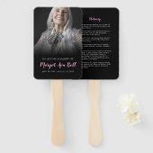 Classic Black Funeral Memorial Hand Fan Handwaaier (Voorkant en achterkant)