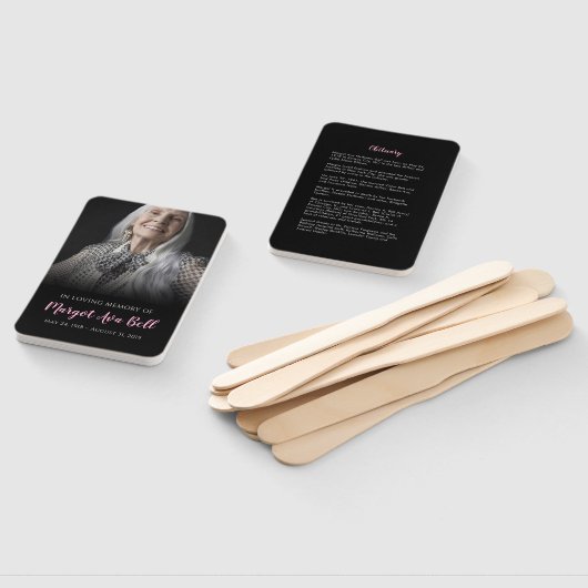 Classic Black Funeral Memorial Hand Fan Handwaaier (Niet-gemonteerd)