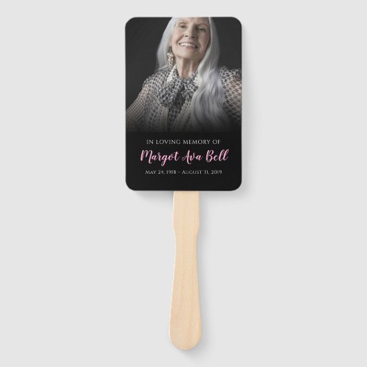 Classic Black Funeral Memorial Hand Fan Handwaaier (Voorkant)