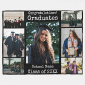Classic Black Gefeliciteerd Graduates foto Fleece Deken (Voorkant (Horizontaal))