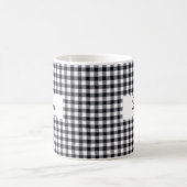 Classic Black Gingham Personalized Name Koffiemok (Center)