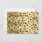 CLASSIC BLACK GOLD ANIMAAL PRINT SAVE DE DATUM RSVP KAARTJE (Achterkant)