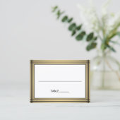 Classic Black & Gold Border Large Elegant Escort / Plaatskaartje (Staand voorkant)