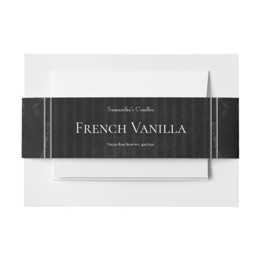 Classic Black Gold Marble Soap Label Sjabloon Uitnodigingen Wikkel (Voorkant Voorbeeld)