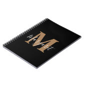 Classic Black Gold Monogram scriptnaam Notitieboek (Linkerzijde)