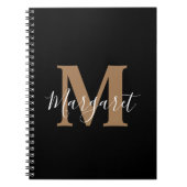 Classic Black Gold Monogram scriptnaam Notitieboek (Voorkant)