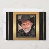 Classic Black Gold Photo Funeral Memorial Service Kaart (Achterkant)