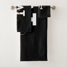 Classic Black Gold Trendy Monogram naam