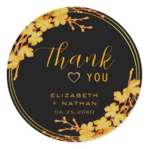 Classic Black & Gold Weddenschap Hartelijk dank