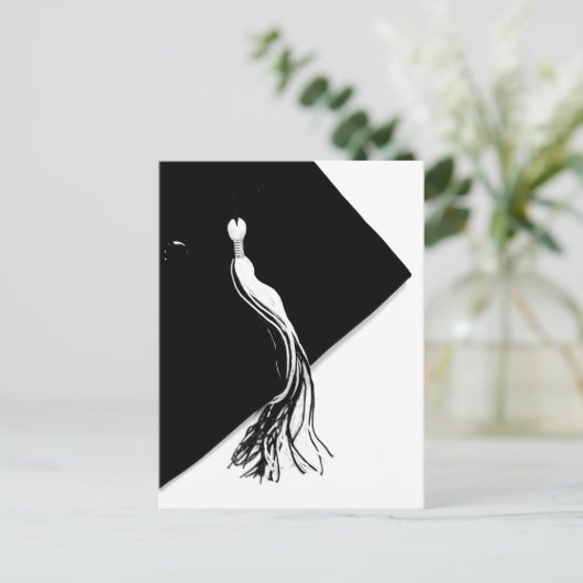 Classic Black Graduation Cap en Tassel Briefkaart (Staand voorkant)