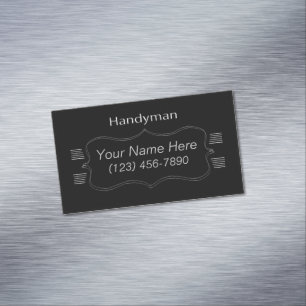 Classic Black & Grey Handyman Visitekaartje Magnet Magnetisch Visitekaartje