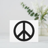 Classic Black Groovy Peace Symbol Briefkaart (Staand voorkant)