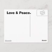 Classic Black Groovy Peace Symbol Briefkaart (Achterkant)