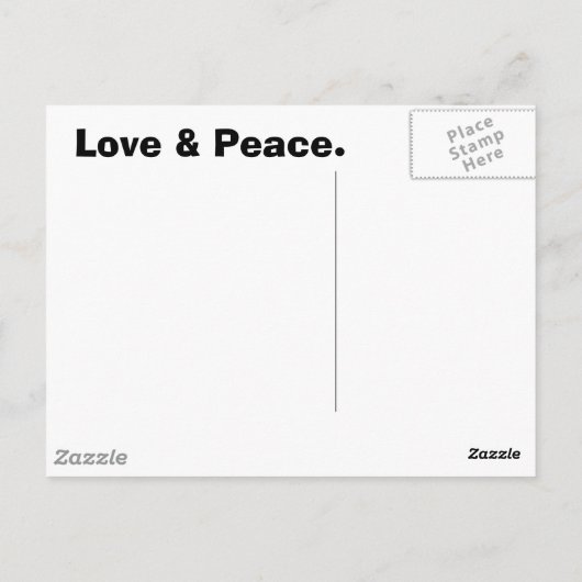 Classic Black Groovy Peace Symbol Briefkaart (Achterkant)