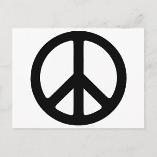 Classic Black Groovy Peace Symbol Briefkaart