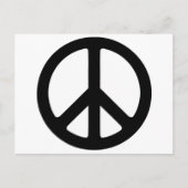 Classic Black Groovy Peace Symbol Briefkaart (Voorkant)