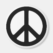 Classic Black Groovy Peace Symbol Magneet (Voorkant)