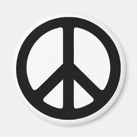 Classic Black Groovy Peace Symbol Magneet (Voorkant)