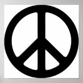 Classic Black Groovy Peace Symbol Poster (Voorkant)