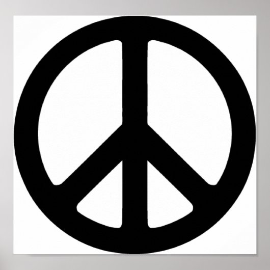 Classic Black Groovy Peace Symbol Poster (Voorkant)