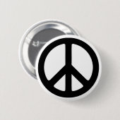 Classic Black Groovy Peace Symbol Ronde Button 5,7 Cm (Voorkant /achterkant)