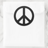 Classic Black Groovy Peace Symbol Ronde Sticker (Tas)