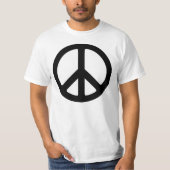 Classic Black Groovy Peace Symbol T-shirt (Voorkant)
