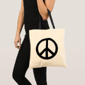 Classic Black Groovy Peace Symbol Tote Bag (Voorkant (product))
