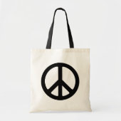 Classic Black Groovy Peace Symbol Tote Bag (Voorkant)