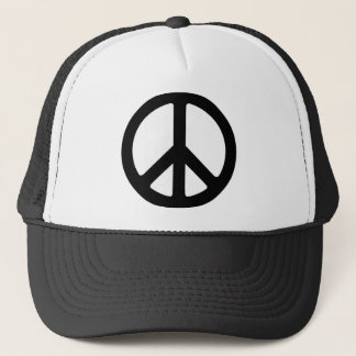 Classic Black Groovy Peace Symbol Trucker Pet